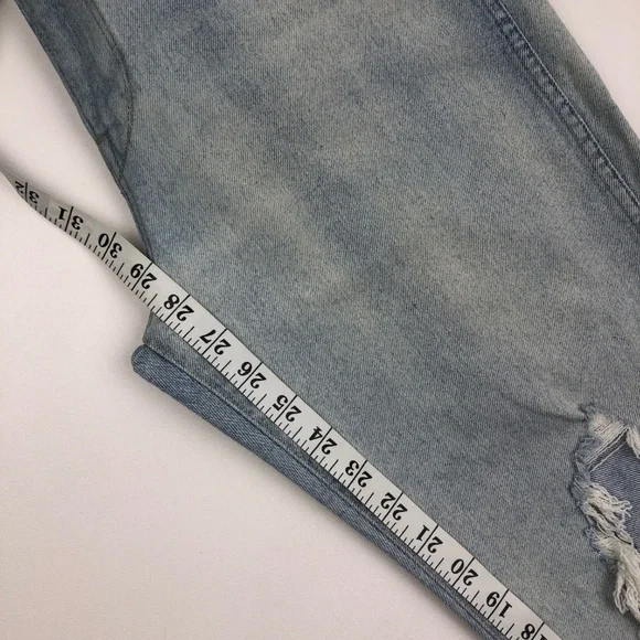 NWOT 3X1 Light Wash Distressed Straight Leg Jeans - Picture 4 of 7